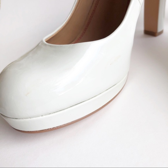 5/48 Cream Patent Leather Platform Pump Heel 40 - Picture 6 of 8